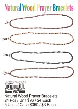 Natural Wood Prayer Bracelets